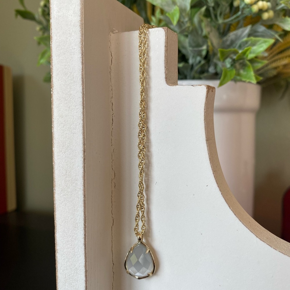 Kendra Scott Gold and Irridescent Stone Necklace